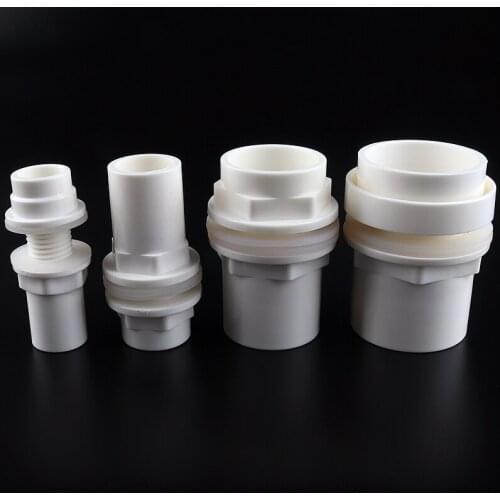 5 Size Avaliable 1/2"~1 1/2" PVC Fish Tank Connector Overflow Thread Watering Supply Pipe Fittings Aquarium Accessories Joint