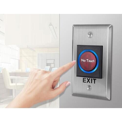 50pcs Infrared exit button NO touch panel NO/NC/COM output blue back light electric box cassette