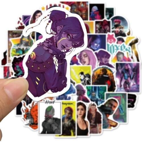 50pcs Cyber 2077 Stickers Night City V Stickers for PC Games Car Moto Luggage Graffiti Phone Laptop Sticker Gift for Boyfriend