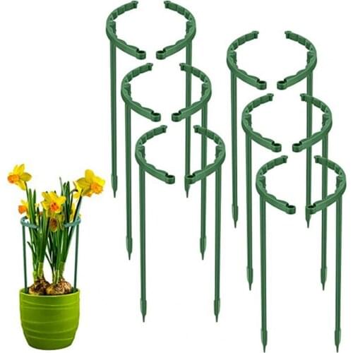 6Pcs Half Round Plant Support Stake Weather Resistant Plastic Tomato Planting Flower Support Ring for Garden Home Accessories
