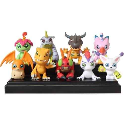 9pcs/Set New Anime Figure Digital Digimon Adventure Cartoon Model Car Ornaments Action PVC Figurine Decoration Collection Toys