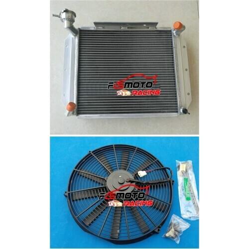 FOR CUSTOM MG MGA 1500,1600, 1622, DE LUXE MT 1955-1962 1961 1960 59 58 57 56 62MM ALUMINUM RADIATOR & FAN
