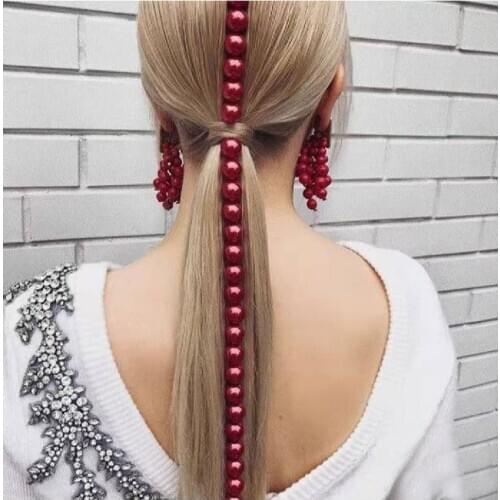 Find Me Creative Imitation Pearl Hair Chain Handmade Beaded Tassel Hair Accessories New Fashion For Women Head Accessories