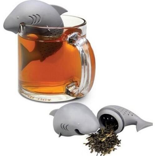 Tea Strainers Silicone Shark tea infuser Leaf Strainer Herbal Spice Filter Diffuser Filter Teapot Teabags Drinkware