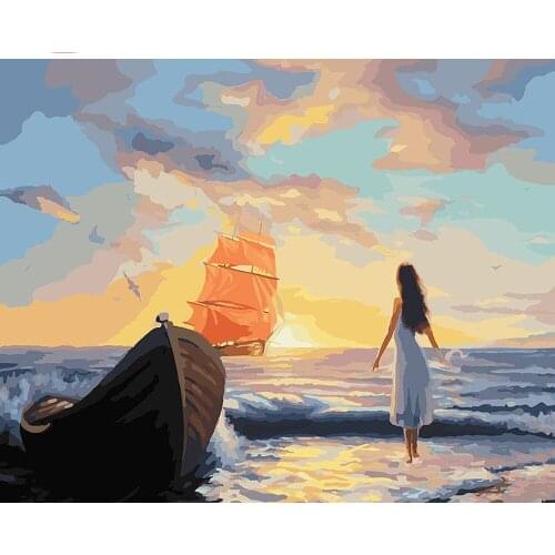 CraftArtGo Painting By Numbers Landscape Drawing On Canvas HandPainted Gift Picture By Number Waterfall Kits Home Decoration