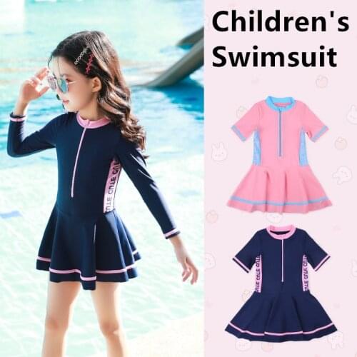 3-14 Years Girl Kids Swimsuit Bathing Suit Girls Fashion Swimwear Baby Clothing One Piece Girls Swimsuit Toddler Beachwear Dress