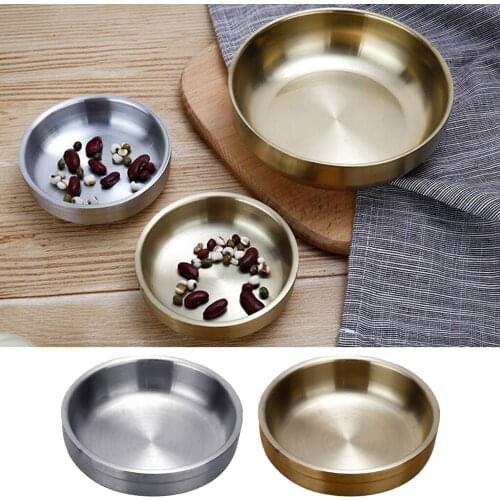 Stainless Steel Home Round Tableware Soy Sauce Wasabi Edible Oil Dish Bowl