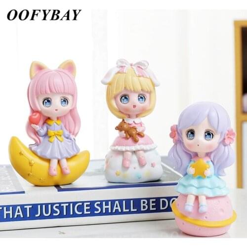 European Resin Galaxy Girl Handicrafts Cute Cartoon Little Fairy Sculpture Home Decoration Birthday Party Baking Cake Ornaments