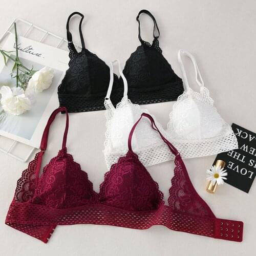 French Style Seamless Deep V Sexy Lace Women Bra Wireless Thin Underwear Sexy Lingerie Soft Bras New
