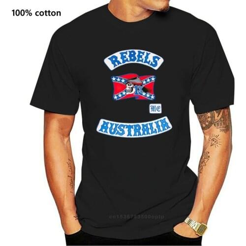 Rebels Australia Motorcycle Club MC Black T-Shirt Unisex