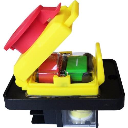 KEDU KJD12 Waterproof Emergency Electromagnetic Pushbutton Switch Push Button Switch for Drill 4 Pins