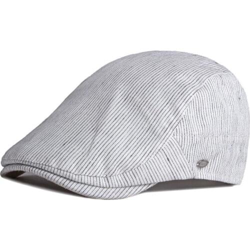 2021 Cotton Spring Summer fashion joker striped Newsboy Caps Flat Peaked Cap Men and Women Painter Beret Hats 87