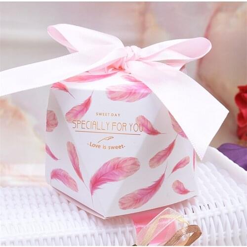 50Pcs/lot Wedding Candy Box Paper Cardboard Guests Favor Gift Boxes Happy Birthday Party Favors Chocolate Cookie Box Packaging