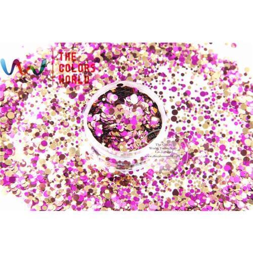 RM321-246 Mix Colors Mix Colors Dot shapes round Glitter for nail art ,nail gel, nail polish makeup and DIY decoration
