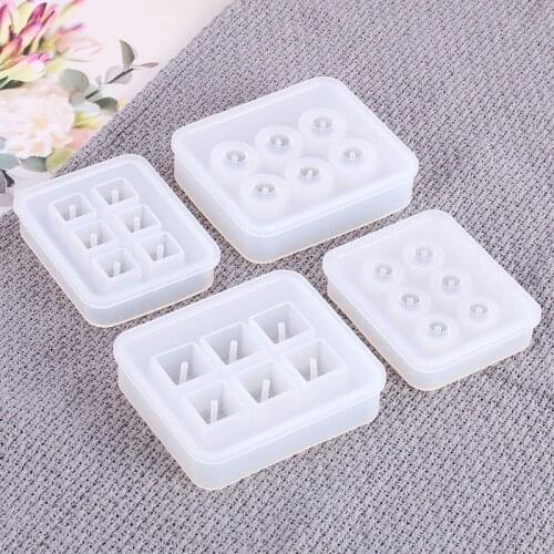 4Pcs Round Square Beads Resin Molds Gemstone Beads Mold Jewelry Making Tools XXFB