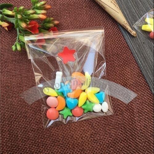 2size Small plastic bag (55x55mm 70x70mm) clear cello bags cookie bags