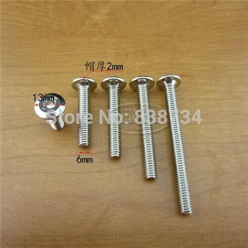 50pcs M6*25 nickel coated steel hex drive furniture Screw, connector bolt, flat head Screw