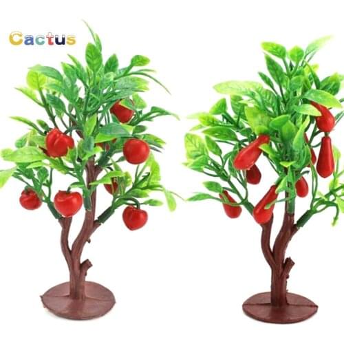 2pcs 10cmfashion mini Fruit Tree Model Railway Park Layout Scenery Dollhouse Decor