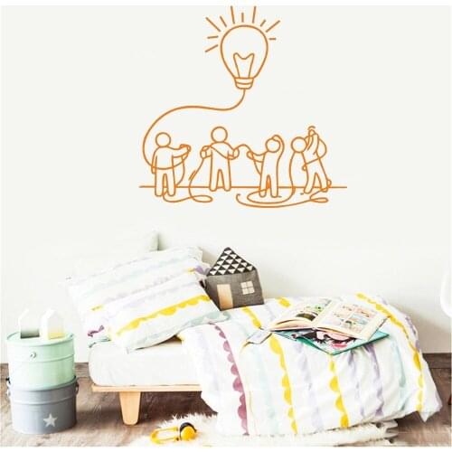 Teamwork wall sticker good idea wall sticker for office teamwork classroom home decor revocable vinyl art mural dw11067