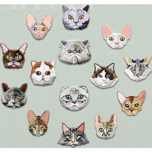 1 Piece Cheap Cute Small cat patch babys clothing patches backpack decoration applique iron on patch for clothes embroidered