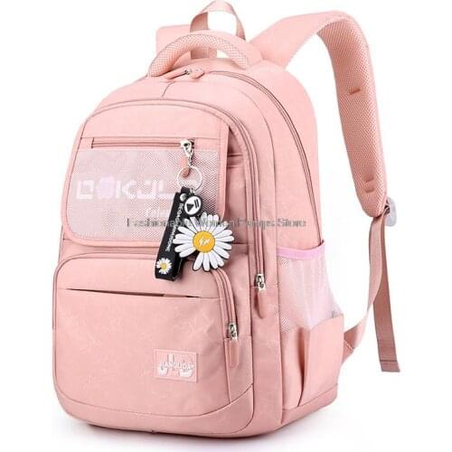 2021 New Korean Style School Backpack For Girls Middle School Student Multi Layers Female Schoolbags Women Bookbags Pink Blue