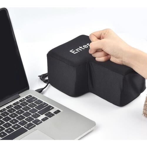 Novelty Vent Toys Big USB Enter Key Anti Stress Button Decompression Computer Any Vent Pillows Button Desktop Pillow For Office