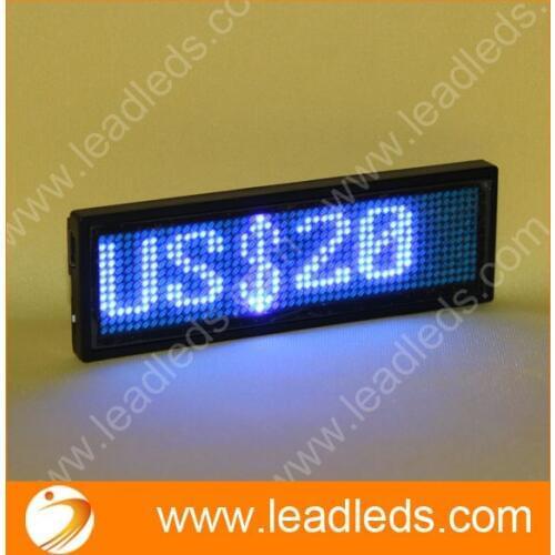 New portable size Programmable Flashing Blue Messages LED name Tag on Clothes/T-shirt