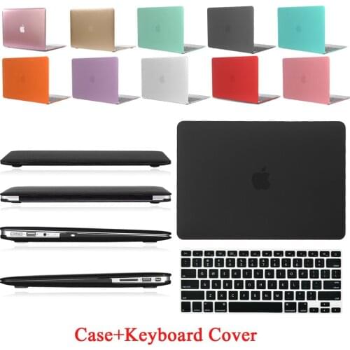 Solid Color Laptop Case for Apple Macbook Air 13 A2337 (M1) 2020/Pro 13 A2159/Pro 15 A1707 A1990 Touch Bar + Keyboard Cover