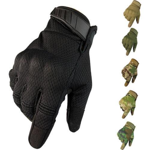 Camouflage Outdoor Sport Mens Full Finger Gloves Touch Screen Army Tactical Gloves Cycling Climbing Anti-skid Breathable Gloves