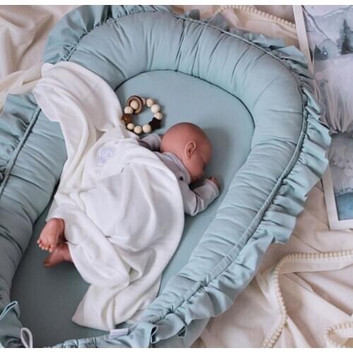95x60cm Portable Baby Crib Infant Cradle Cot Newborn Nursery Travel Folding Baby Nest Bumper Baby Bed