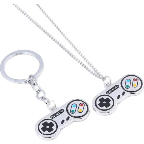 RJ Childhood Memories Game Console Pendant Necklace Woman Man Metal Game Handle Chain Jewelry Accessories Kids Gifts