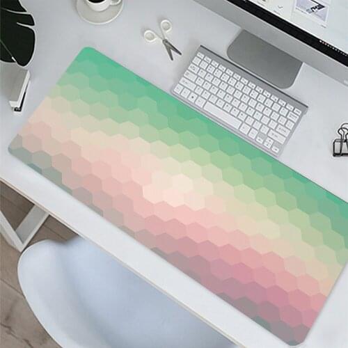 Pink Gaming Mousepad Large Gamer Mouse Pad XXL Hexagon Computer Mousepad Big Mouse Mat Black Carpet for Keyboard Desk Mat Mause
