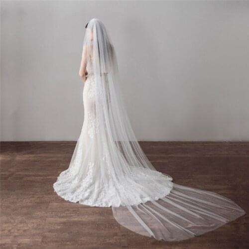 Wedding Jewelry Long Veil Hair Bride Luxury Engagement Accessories For Women Church Party Double Design Headdress