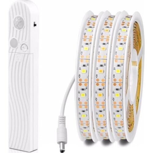 5V PIR Motion Sensor Led Strip Light LED Flexible Cabinet Lamp Tape USB Power Night Light Bulb Wardrobe Led Closet Lamp 2835