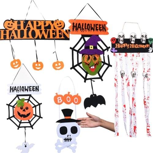 Halloween Party Decoration Happy Halloween Pumpkin Ghost Witch Bat Ornaments Hangtag for Home Halloween Decoration Horror House