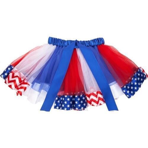 Tutu skirt girls rainbow skirt with blue white red forth of july USA America Independence celebration summer baby kids clothes