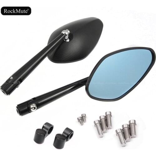 Rear View Side Rearview Mirrors For Universal Motorcycle Street Sport Bike Scooter Fit 8mm/10mm Holes CNC Aluminum 3D Pattern