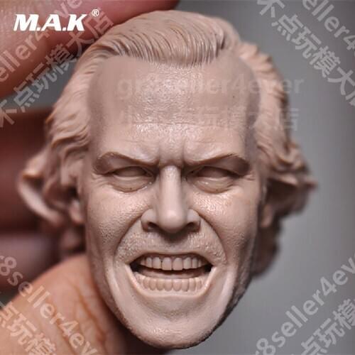 1/6 Male horror movie character unpainted head sculpture model for 12 inches Action Figure Accessory