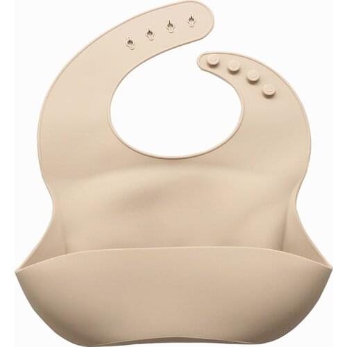 Chenkai 1PCS 25 Colors Silicone Newborn Feedings Bib Four Adjustable Button Waterproof Tableware Baby Bibs Food Grade BPA Free