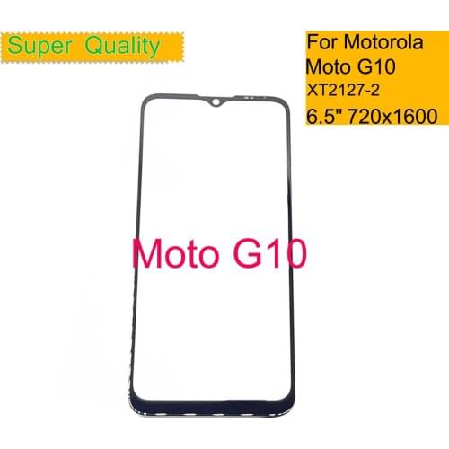 10Pcs/Lot For Motorola Moto G10 XT2127-2 Touch Screen Front Outer Glass Panel Lens For Moto G10 LCD Front With OCA Glue