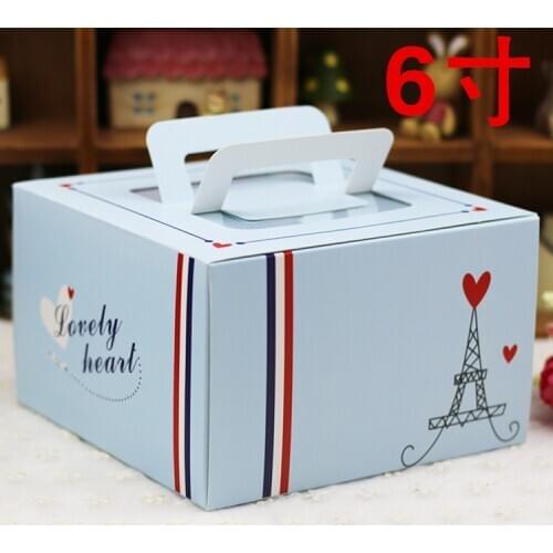 20PCS 16x16x10cm Bakery Cake Cheesecake packaging box Birthday cake paper box with handle WHOLESALE