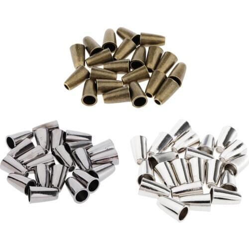 20pcs Metal Conical Bell Stopper Cord Ends Interlocking Stopper Rope End