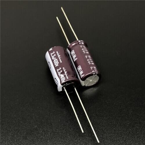 5pcs/50pcs 3.3uF 400V NICHICON PW Series 10x20mm Low Impedance Long Life 400V3.3uF Aluminum Electrolytic capacitor