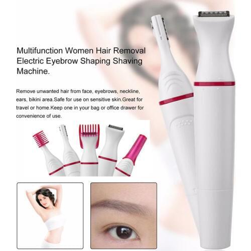 5 In 1 Electric Eyebrow Trimmer Razor Women Body Face Underarm Hair Shaving Epilator Machine Multifunction Eyebrow Trimmer
