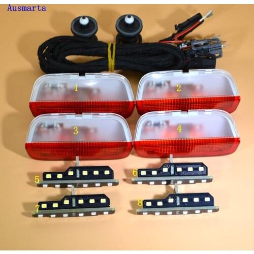 8X OEM CAR PARTS Door Warning Lights interior LAMPLIGHT+LED The vehicle door For Golf MK5 6 Passat B6 7 CC 3AD 947 411