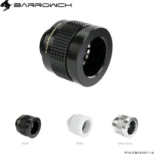 BARROWCH G1/4" OD14MM Hand Compression Fittings For 10X14MM PETG,Acrylic ,Metal Hard Tube,Black,Silver,White,FBYKNF-14