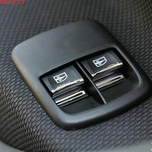 BJMYCYY car styling ABS 4PCS/SET Car window lift buttons decorate sequins For Benz smart fortwo forfour car accessories