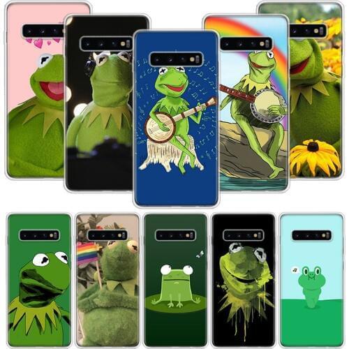 Green frog Case for Samsung Galaxy S20 Ultra Note 10 9 8 S10E S9 S8 J4 J6 J8 Plus + Pro S7 S6 Soft Phone Coque