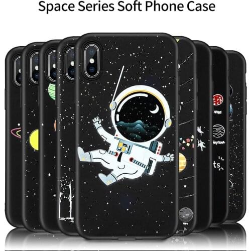Phone Case For iPhone 8 Plus XS XR XS Max Soft Silicone TPU Cover For iPhone 5s 6s 7 Plus 8 Plus Case Space Series Cover