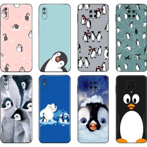 Black tpu Case For Xiaomi Redmi 7A 8 8A 9 9A 9C Case Redmi Note 8T 8 Pro T Note 9 9S 9 Pro Case Cute Lovely Penguin